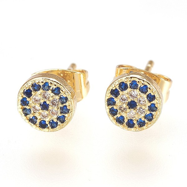 PandaHall Brass Ear Studs, with Cubic Zirconia, Lead Free & Cadmium Free & Nickel Free, Flat Round, Colorful, Golden, 6x2mm, Pin: 0.8mm...
PandaHall Brass Ear Studs, with Cubic Zirconia, Lead Free & Cadmium Free & Nickel Free, Flat Round, Colorful, Golden, 6x2mm, Pin: 0.8mm...