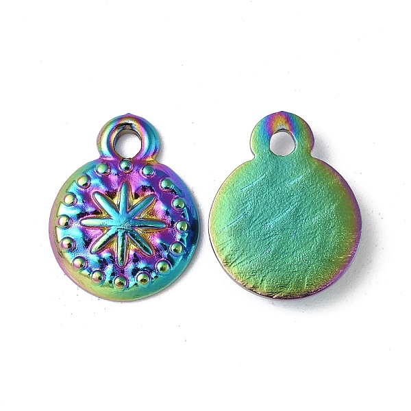 PandaHall Ion Plating(IP) 304 Stainless Steel Charms, Flat Round with Star Charm, Rainbow Color, 14.5x11.5x2mm, Hole: 1.8mm 304 Stainless...
PandaHall Ion Plating(IP) 304 Stainless Steel Charms, Flat Round with Star Charm, Rainbow Color, 14.5x11.5x2mm, Hole: 1.8mm 304 Stainless...