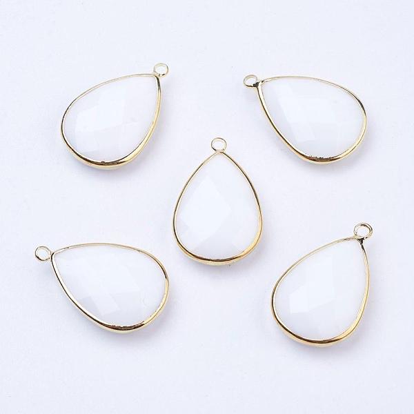 PandaHall Golden Tone Brass Glass Teardrop Pendants, Faceted, Snow, 18x10x5mm, Hole: 2mm Brass+Glass Teardrop White
PandaHall Golden Tone Brass Glass Teardrop Pendants, Faceted, Snow, 18x10x5mm, Hole: 2mm Brass+Glass Teardrop White