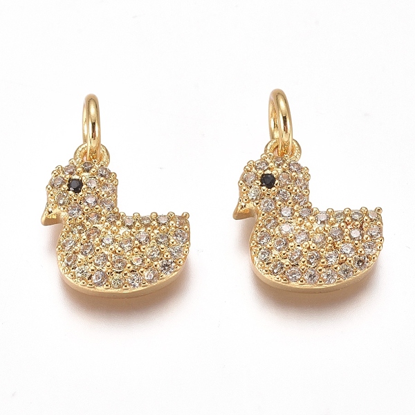 PandaHall Brass Micro Pave Cubic Zirconia Charms, with Jump Rings, Duck, Clear & Black, Golden, 12x10.5x3mm, Hole: 3mm Brass+Cubic Zirconia...
PandaHall Brass Micro Pave Cubic Zirconia Charms, with Jump Rings, Duck, Clear & Black, Golden, 12x10.5x3mm, Hole: 3mm Brass+Cubic Zirconia...