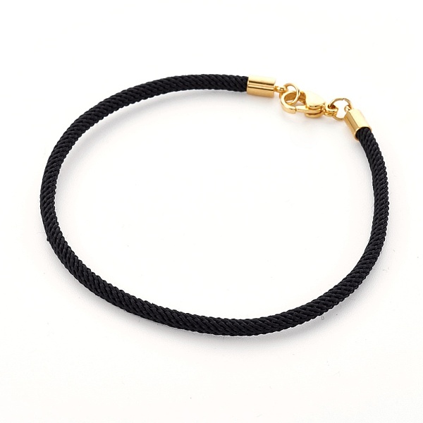 PandaHall Braided Cotton Cord Bracelet Making, with 304 Stainless Steel Clasps, Golden, Black, 8-5/8 inch(21.8cm), 3mm Cotton Black
PandaHall Braided Cotton Cord Bracelet Making, with 304 Stainless Steel Clasps, Golden, Black, 8-5/8 inch(21.8cm), 3mm Cotton Black