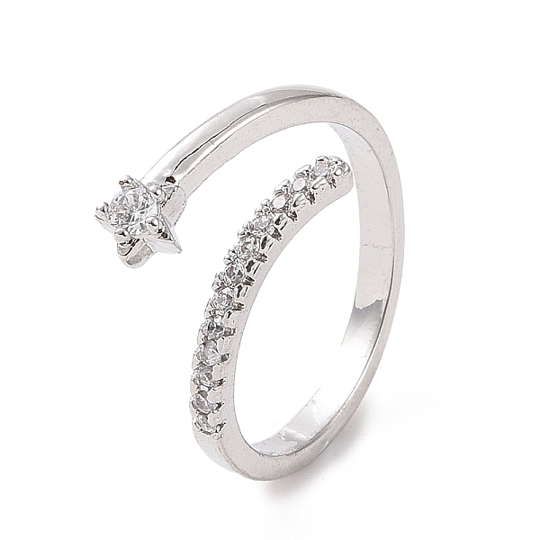 PandaHall Clear Cubic Zirconia Star Open Cuff Ring, Brass Jewelry for Women, Platinum, US Size 6 1/2(16.9mm) Brass+Cubic Zirconia Clear
PandaHall Clear Cubic Zirconia Star Open Cuff Ring, Brass Jewelry for Women, Platinum, US Size 6 1/2(16.9mm) Brass+Cubic Zirconia Clear