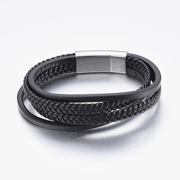 PandaHall Leather Cord Multi-strand Bracelets, with 304 Stainless Steel Magnetic Clasps, Mixed Color, 8-5/8 inch(22cm) Leather Multicolor
PandaHall Leather Cord Multi-strand Bracelets, with 304 Stainless Steel Magnetic Clasps, Mixed Color, 8-5/8 inch(22cm) Leather Multicolor