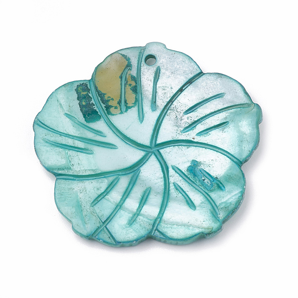 PandaHall Freshwater Shell Pendants, Dyed, Flower, Turquoise, 41~44x42~45x2~4mm, Hole: 1.5mm Freshwater Shell Flower Green
PandaHall Freshwater Shell Pendants, Dyed, Flower, Turquoise, 41~44x42~45x2~4mm, Hole: 1.5mm Freshwater Shell Flower Green