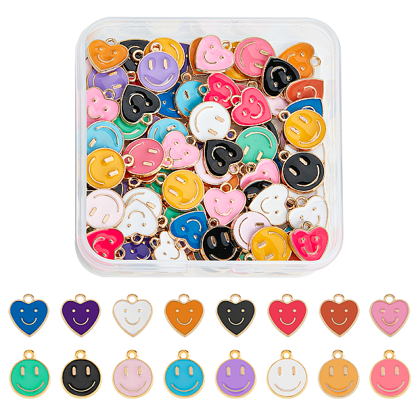 PandaHall SUPERFINDINGS 96Pcs 2 Styles Smiley Face Charms Pendants Alloy Enamel Charms Happy Face Pendant 8 Colors Flat Roun Heart with..., Multicolor
PandaHall SUPERFINDINGS 96Pcs 2 Styles Smiley Face Charms Pendants Alloy Enamel Charms Happy Face Pendant 8 Colors Flat Roun Heart with..., Multicolor