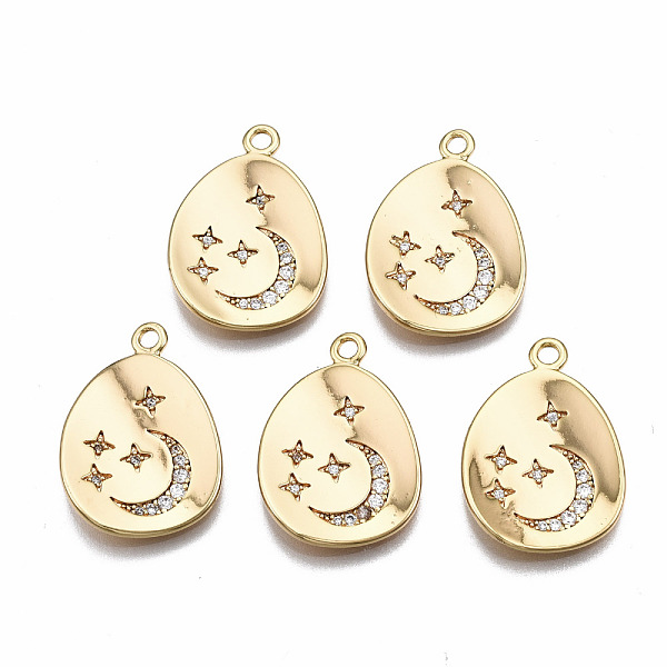 PandaHall Brass Micro Pave Clear Cubic Zirconia Pendants, Nickel Free, Oval with Moon and Star, Real 18K Gold Plated, 22x15.5x3mm, Hole...
PandaHall Brass Micro Pave Clear Cubic Zirconia Pendants, Nickel Free, Oval with Moon and Star, Real 18K Gold Plated, 22x15.5x3mm, Hole...
