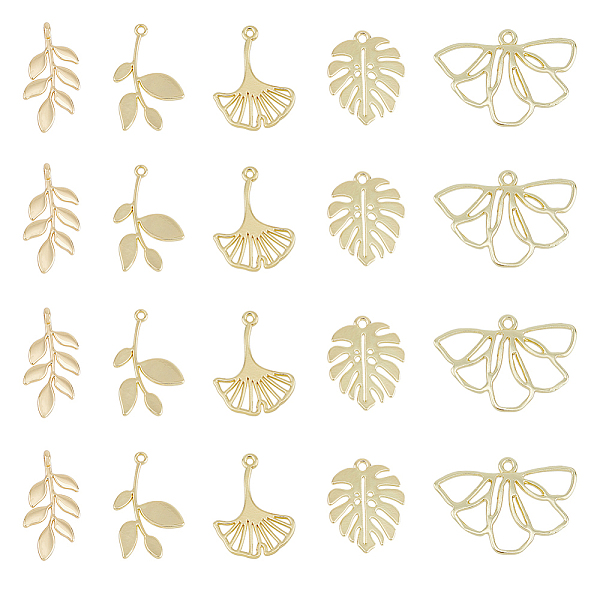 PandaHall SUPERFINDINGS 20Pcs 5 Style Alloy Pendants, Leaf/Monstera Leaf/Leafy Branch/Ginkgo Leaf Charms, Light Gold, 18~24x12~25.5x1~4mm...
PandaHall SUPERFINDINGS 20Pcs 5 Style Alloy Pendants, Leaf/Monstera Leaf/Leafy Branch/Ginkgo Leaf Charms, Light Gold, 18~24x12~25.5x1~4mm...