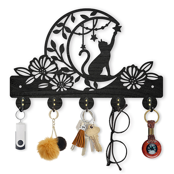 PandaHall Wood & Iron Wall Mounted Hook Hangers, Decorative Organizer Rack, with 2Pcs Screws, 5 Hooks for Bag Clothes Key Scarf Hanging..., Black
PandaHall Wood & Iron Wall Mounted Hook Hangers, Decorative Organizer Rack, with 2Pcs Screws, 5 Hooks for Bag Clothes Key Scarf Hanging..., Black