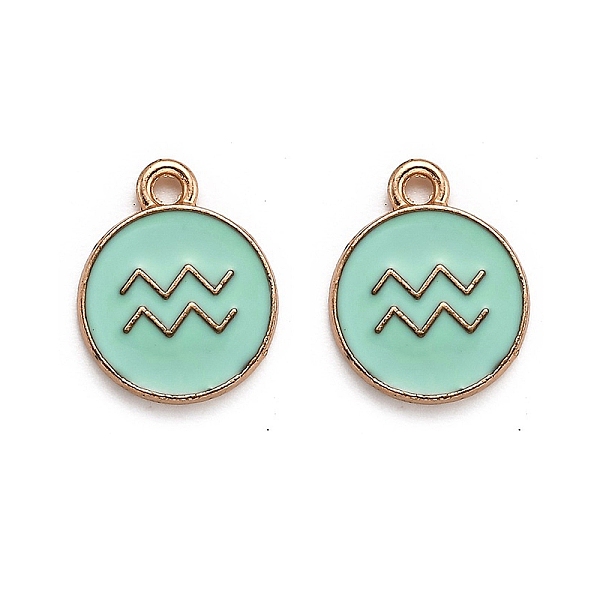 PandaHall Alloy Enamel Pendants, Flat Round with Constellation/Zodiac Sign, Aquarius, 22x18x2mm, Hole: 1.5mm Alloy+Enamel Aquarius Green
PandaHall Alloy Enamel Pendants, Flat Round with Constellation/Zodiac Sign, Aquarius, 22x18x2mm, Hole: 1.5mm Alloy+Enamel Aquarius Green