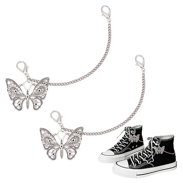 PandaHall Zinc Alloy Shoe Curb Chains, with Pendant and Lobster Claw Clasps, for Shoe Decoration Accessories, Butterfly Pattern, 169x3.5mm...
PandaHall Zinc Alloy Shoe Curb Chains, with Pendant and Lobster Claw Clasps, for Shoe Decoration Accessories, Butterfly Pattern, 169x3.5mm...