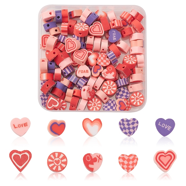 PandaHall 100Pcs 5 Style Handmade Polymer Clay Beads, Heart, for Valentine's Day, Mixed Color, 7.5~10x7~11x4~5mm, hole: 1.4~1.8mm Polymer..., Multicolor
PandaHall 100Pcs 5 Style Handmade Polymer Clay Beads, Heart, for Valentine's Day, Mixed Color, 7.5~10x7~11x4~5mm, hole: 1.4~1.8mm Polymer..., Multicolor