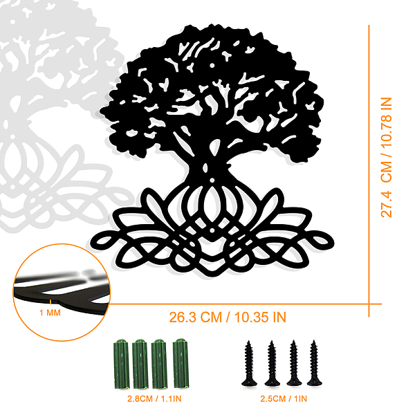 PandaHall Iron Wall Art Decorations, for Front Porch, Living Room, Kitchen, Matte Style, Tree, 274x263x1mm Iron Tree of Life
PandaHall Iron Wall Art Decorations, for Front Porch, Living Room, Kitchen, Matte Style, Tree, 274x263x1mm Iron Tree of Life