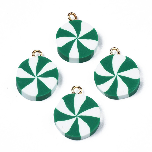 PandaHall Handmade Polymer Clay Pendants, with Light Gold Iron Loop, Flat Round, Green, 19.5~20.5x15.5~16.5x3.5~4mm, Hole: 2mm Polymer Clay...
PandaHall Handmade Polymer Clay Pendants, with Light Gold Iron Loop, Flat Round, Green, 19.5~20.5x15.5~16.5x3.5~4mm, Hole: 2mm Polymer Clay...