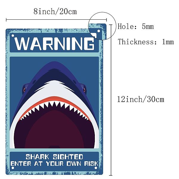 PandaHall CREATCABIN Warning Shark Sighted Tin Signs Metal Sign Vintage Plaque Poster Wall Art for Restroom Decor Home Bar Pub Cafe Shop...
PandaHall CREATCABIN Warning Shark Sighted Tin Signs Metal Sign Vintage Plaque Poster Wall Art for Restroom Decor Home Bar Pub Cafe Shop...