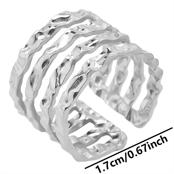 PandaHall Multi-layer Stainless Steel Minimalist Open Cuff Ring for Unisex, Stainless Steel Color Other
PandaHall Multi-layer Stainless Steel Minimalist Open Cuff Ring for Unisex, Stainless Steel Color Other