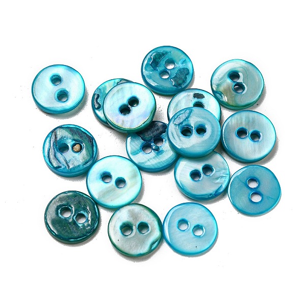 PandaHall Freshwater Shell Buttons, 2-Hole, Flat Round, Cyan, 9x1~2mm, Hole: 1.5mm Shell Flat Round Cyan
PandaHall Freshwater Shell Buttons, 2-Hole, Flat Round, Cyan, 9x1~2mm, Hole: 1.5mm Shell Flat Round Cyan