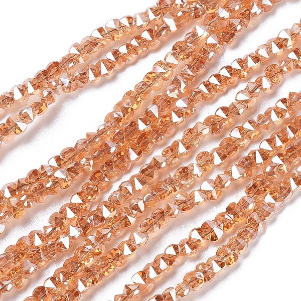 PandaHall Electroplate Glass Beads Strands, Faceted, Rounded Rectangle, Pearl Luster Plated, Dark Orange, 3x4.5x3.5mm, Hole: 0.8mm, about...
PandaHall Electroplate Glass Beads Strands, Faceted, Rounded Rectangle, Pearl Luster Plated, Dark Orange, 3x4.5x3.5mm, Hole: 0.8mm, about...