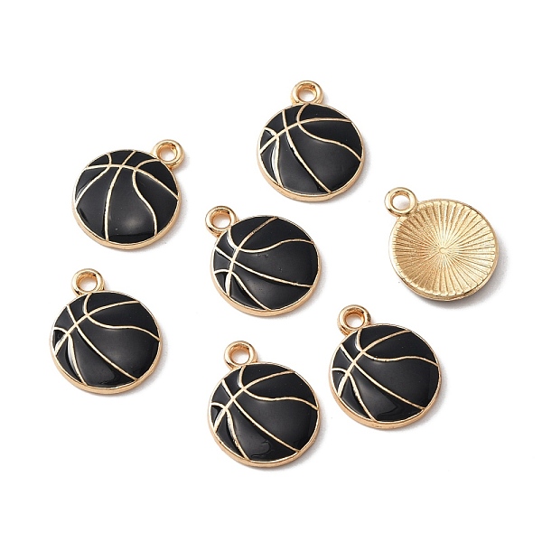 PandaHall Alloy Enamel Pendants, Light Gold, Basketball, Black, 17x13.5x2mm, Hole: 1.6mm, 10pcs/bag Alloy+Enamel Others Black
PandaHall Alloy Enamel Pendants, Light Gold, Basketball, Black, 17x13.5x2mm, Hole: 1.6mm, 10pcs/bag Alloy+Enamel Others Black