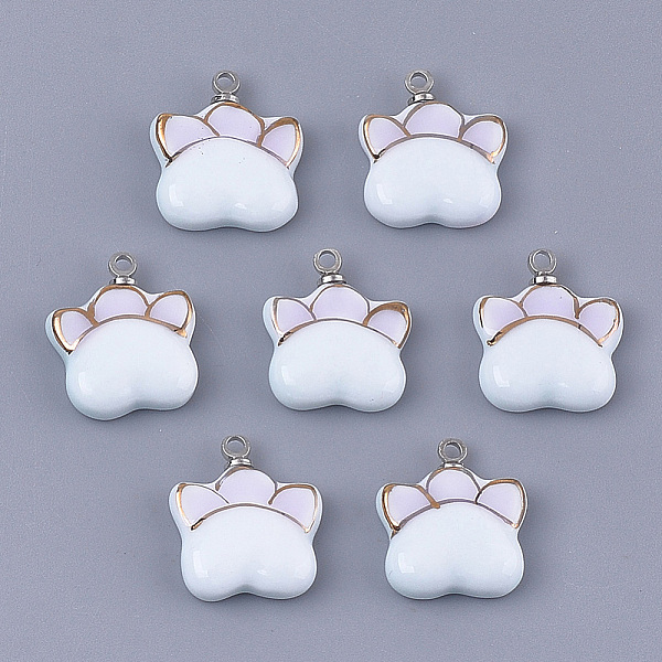 PandaHall Handmade Porcelain Pendants, Bright Glazed Porcelain, with Brass Findings, Footprint, Platinum, Colorful, 16~17x14x4mm, Hole...
PandaHall Handmade Porcelain Pendants, Bright Glazed Porcelain, with Brass Findings, Footprint, Platinum, Colorful, 16~17x14x4mm, Hole...