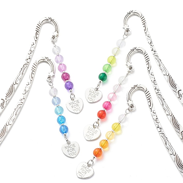 PandaHall Gradient Color Transparent Acrylic Beaded Bookmarks, Tibetan Style Alloy Heart Charm Bookmark, Hook Book Marker, Mixed Color..., Multicolor
PandaHall Gradient Color Transparent Acrylic Beaded Bookmarks, Tibetan Style Alloy Heart Charm Bookmark, Hook Book Marker, Mixed Color..., Multicolor