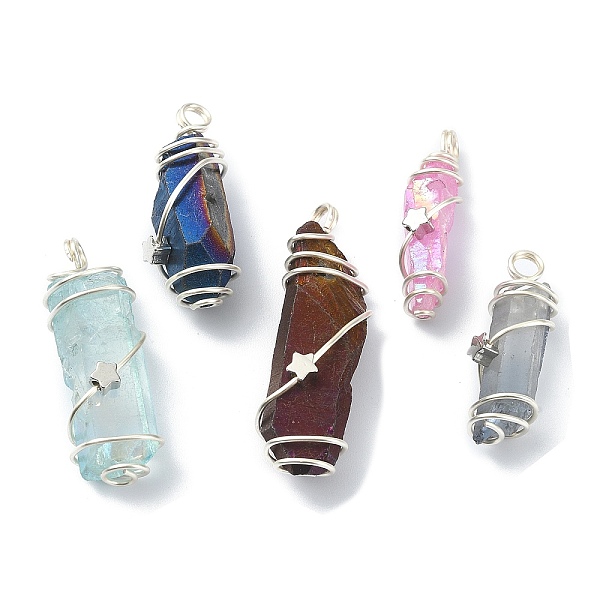 PandaHall Electroplated Natural Quartz Crystal Pendants, Copper Wire Wrapped Nuggets Charms, Mixed Color, Platinum & Silver..., Multicolor
PandaHall Electroplated Natural Quartz Crystal Pendants, Copper Wire Wrapped Nuggets Charms, Mixed Color, Platinum & Silver..., Multicolor