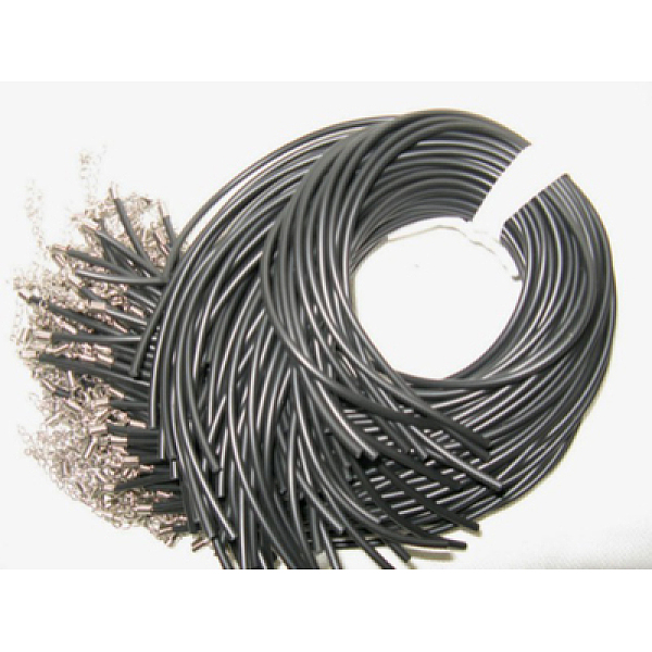PandaHall Black Rubber Necklace Cord Making, with Iron Findings and Iron End Chain, Platinum, 17 inch, 3mm Synthetic Rubber Black
PandaHall Black Rubber Necklace Cord Making, with Iron Findings and Iron End Chain, Platinum, 17 inch, 3mm Synthetic Rubber Black