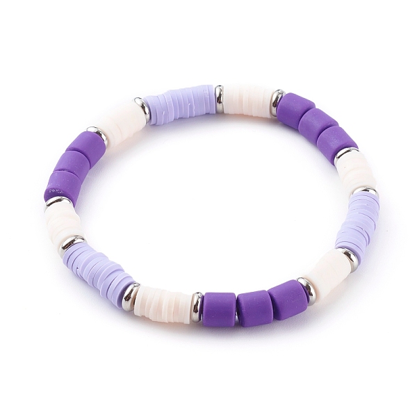 PandaHall Handmade Polymer Clay Heishi Beaded Stretch Bracelets, with Brass Beads, Column, Platinum, Purple, Inner Diameter: 2-1/8 inch...
PandaHall Handmade Polymer Clay Heishi Beaded Stretch Bracelets, with Brass Beads, Column, Platinum, Purple, Inner Diameter: 2-1/8 inch...