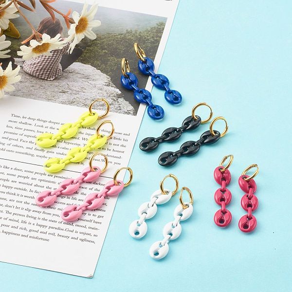 PandaHall Alloy Hoop Earring, with Coffee Bean Chains Pendants, Mixed Color, 55x14mm, Pin: 1mm Alloy Multicolor
PandaHall Alloy Hoop Earring, with Coffee Bean Chains Pendants, Mixed Color, 55x14mm, Pin: 1mm Alloy Multicolor