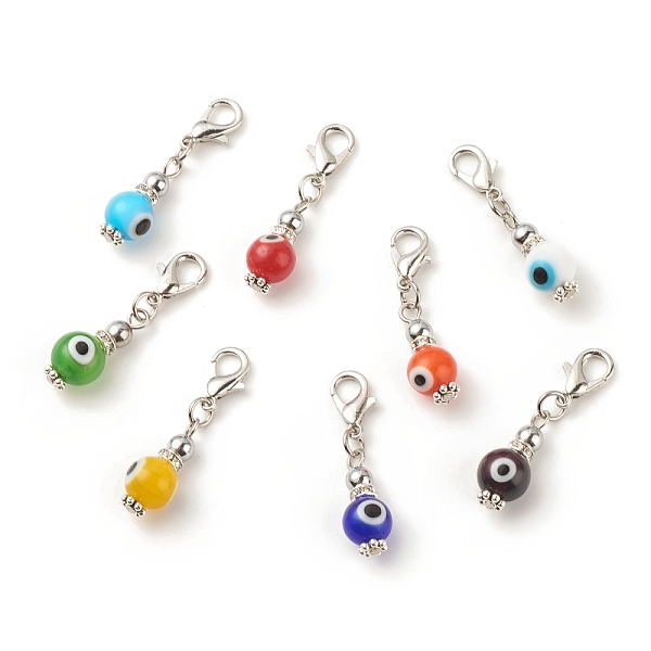 PandaHall Handmade Lampwork Evil Eye Pendant Decorations, Lobster Clasp Charms, for Keychain, Purse, Backpack Ornament, Mixed Color, 31~32mm..., Multicolor
PandaHall Handmade Lampwork Evil Eye Pendant Decorations, Lobster Clasp Charms, for Keychain, Purse, Backpack Ornament, Mixed Color, 31~32mm..., Multicolor