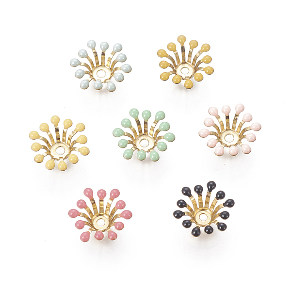 PandaHall Brass Bead Caps, with Enamel, Flower, Golden, Mixed Color, 11~12x4mm, Hole: 1.6mm, Inner Diameter: 4mm Brass+Enamel Multicolor
PandaHall Brass Bead Caps, with Enamel, Flower, Golden, Mixed Color, 11~12x4mm, Hole: 1.6mm, Inner Diameter: 4mm Brass+Enamel Multicolor