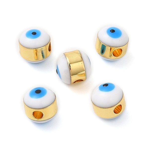 PandaHall Brass Enamel Beads, Cadmium Free & Lead Free, Long-Lasting Plated, Golden, Rondelle with Evil Eye, White, 6x7mm, Hole: 1.8mm...
PandaHall Brass Enamel Beads, Cadmium Free & Lead Free, Long-Lasting Plated, Golden, Rondelle with Evil Eye, White, 6x7mm, Hole: 1.8mm...