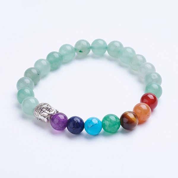 PandaHall Chakra Jewelry, Natural Green Aventurine Beaded Stretch Bracelets, with Alloy Spacer Beads, Antique Silver, 1-3/4 inch(45mm) Green...
PandaHall Chakra Jewelry, Natural Green Aventurine Beaded Stretch Bracelets, with Alloy Spacer Beads, Antique Silver, 1-3/4 inch(45mm) Green...