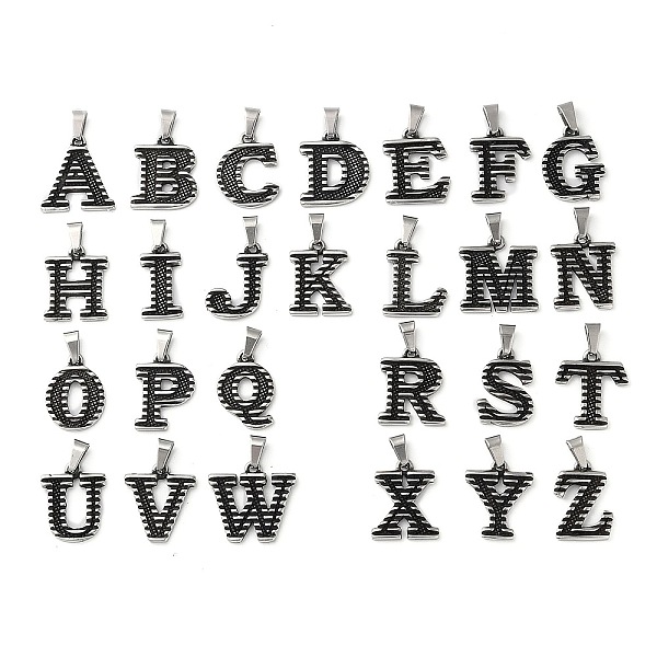 PandaHall 304 Stainless Steel Pendants, Antique Silver, Letter Charm, Letter A~Z, 20.5~21x14.5~22x2mm, Hole: 7x3.2mm 304 Stainless Steel..., Black
PandaHall 304 Stainless Steel Pendants, Antique Silver, Letter Charm, Letter A~Z, 20.5~21x14.5~22x2mm, Hole: 7x3.2mm 304 Stainless Steel..., Black
