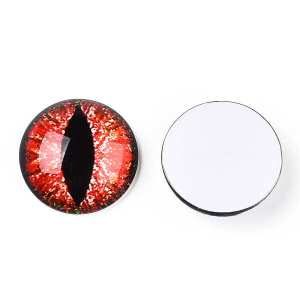 PandaHall Glass Cabochons, Half Round with Evil Eye, Vertical Pupil, Orange Red, 20x6.5mm Glass Half Round
PandaHall Glass Cabochons, Half Round with Evil Eye, Vertical Pupil, Orange Red, 20x6.5mm Glass Half Round