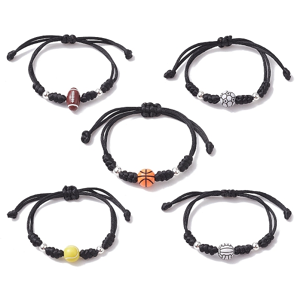 PandaHall Adjustable Nylon Thread Braided Bead Bracelets Sets, with Acrylic & Alloy Beads, Sports Balls, Mixed Shapes, Inner Diameter: 3-5/8...
PandaHall Adjustable Nylon Thread Braided Bead Bracelets Sets, with Acrylic & Alloy Beads, Sports Balls, Mixed Shapes, Inner Diameter: 3-5/8...