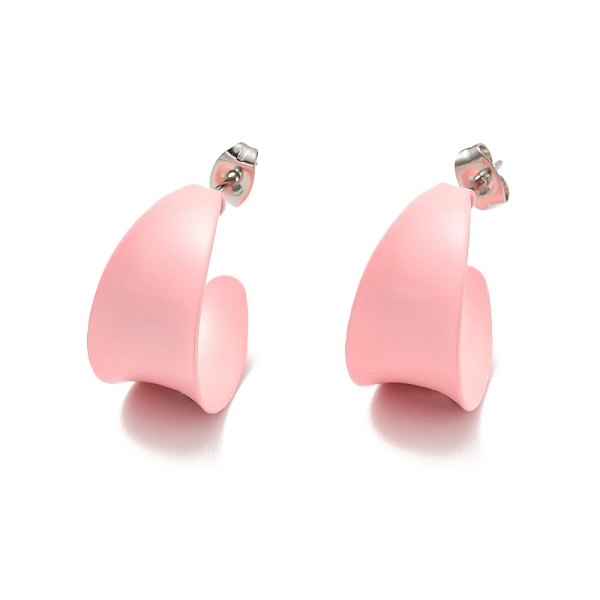 PandaHall 304 Stainless Steel Chunky Stud Earrings, Half Hoop Earrings for Women, Pink, 22x21x12mm, Pin: 0.7mm 304 Stainless Steel Ring Pink
PandaHall 304 Stainless Steel Chunky Stud Earrings, Half Hoop Earrings for Women, Pink, 22x21x12mm, Pin: 0.7mm 304 Stainless Steel Ring Pink
