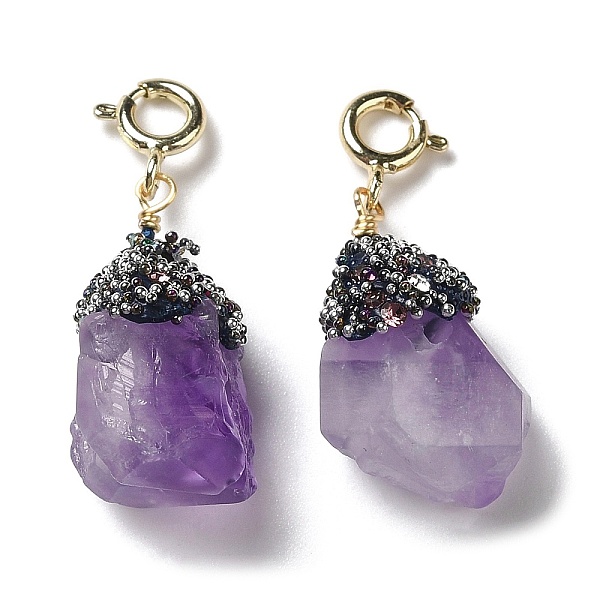 PandaHall Natural Amethyst Pendant Decorations, with Rhinestone and Rack Plating Brass Spring Ring Clasps, Nuggets, 27~36mm Amethyst Nuggets..., Pink
PandaHall Natural Amethyst Pendant Decorations, with Rhinestone and Rack Plating Brass Spring Ring Clasps, Nuggets, 27~36mm Amethyst Nuggets..., Pink
