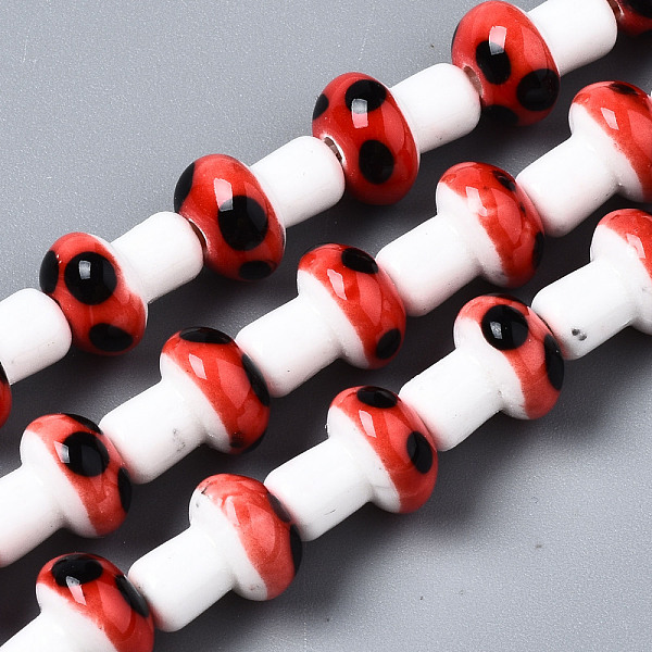 PandaHall Handmade Porcelain Ceramic Beads Strands, Mushroom, Red, 12x10mm, Hole: 1.5mm, about 25pcs/strand, 11.81 inch(30cm) Porcelain...
PandaHall Handmade Porcelain Ceramic Beads Strands, Mushroom, Red, 12x10mm, Hole: 1.5mm, about 25pcs/strand, 11.81 inch(30cm) Porcelain...