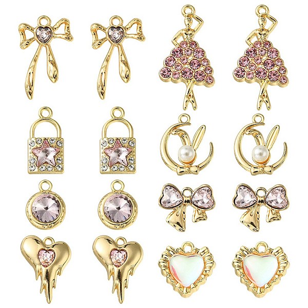 PandaHall 18Pcs 8 Styles Alloy Glass & Resin Pendants, Moon & Rabbit & Girl & Heart & Bowknot Charms, Coffee Golden, 13~31x10.5~17x3.5~6mm...
PandaHall 18Pcs 8 Styles Alloy Glass & Resin Pendants, Moon & Rabbit & Girl & Heart & Bowknot Charms, Coffee Golden, 13~31x10.5~17x3.5~6mm...