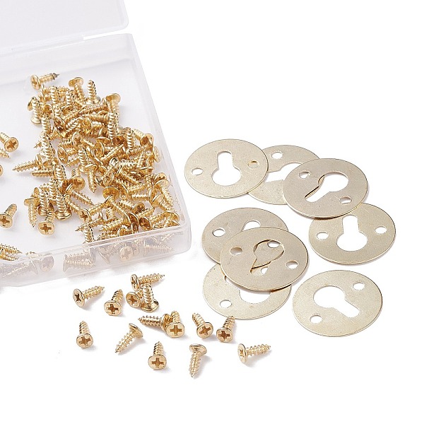 PandaHall SUPERFINDINGS 60Sets Iron Frame Accessories, with Screw, Golden, 23x0.4mm Iron
PandaHall SUPERFINDINGS 60Sets Iron Frame Accessories, with Screw, Golden, 23x0.4mm Iron