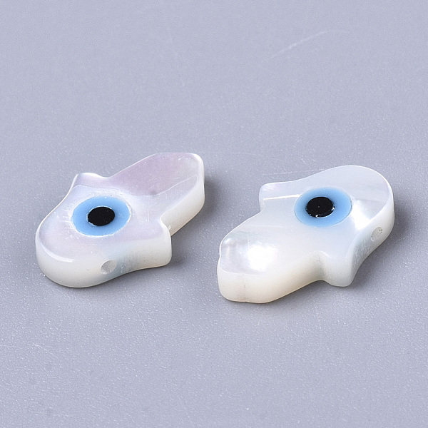 PandaHall Natural White Shell Mother of Pearl Shell Beads, Top Drilled Beads, with Synthetic Turquoise, Hamsa Hand/Hand of Miriam with Evil..., Blue
PandaHall Natural White Shell Mother of Pearl Shell Beads, Top Drilled Beads, with Synthetic Turquoise, Hamsa Hand/Hand of Miriam with Evil..., Blue