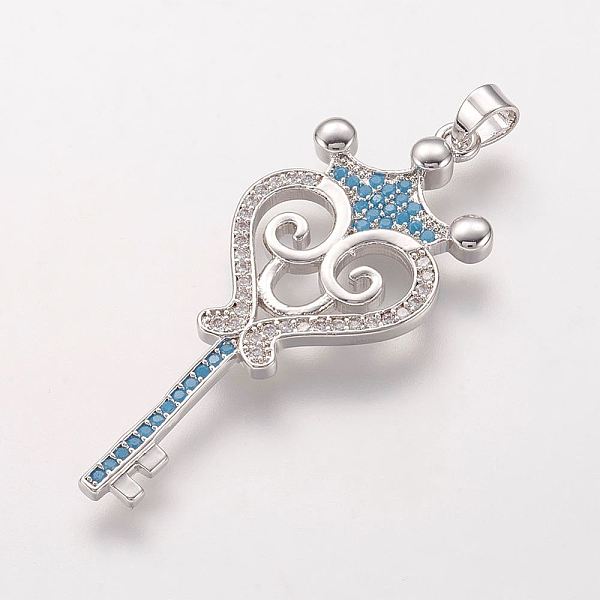 PandaHall Brass Micro Pave Cubic Zirconia Pendants, Key, Platinum, 38x16x3mm, Hole: 3x4mm Brass+Cubic Zirconia Heart
PandaHall Brass Micro Pave Cubic Zirconia Pendants, Key, Platinum, 38x16x3mm, Hole: 3x4mm Brass+Cubic Zirconia Heart