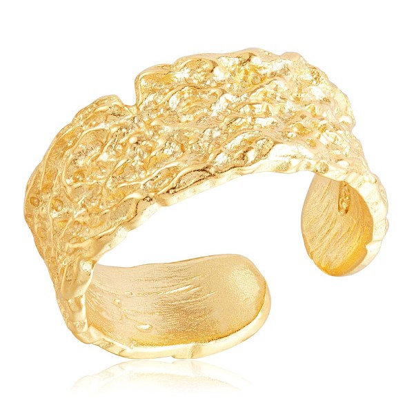 PandaHall 925 Sterling Silver Textured Chunky Open Cuff Ring for Women, Golden, US Size 5 1/4(15.9mm) Sterling Silver
PandaHall 925 Sterling Silver Textured Chunky Open Cuff Ring for Women, Golden, US Size 5 1/4(15.9mm) Sterling Silver