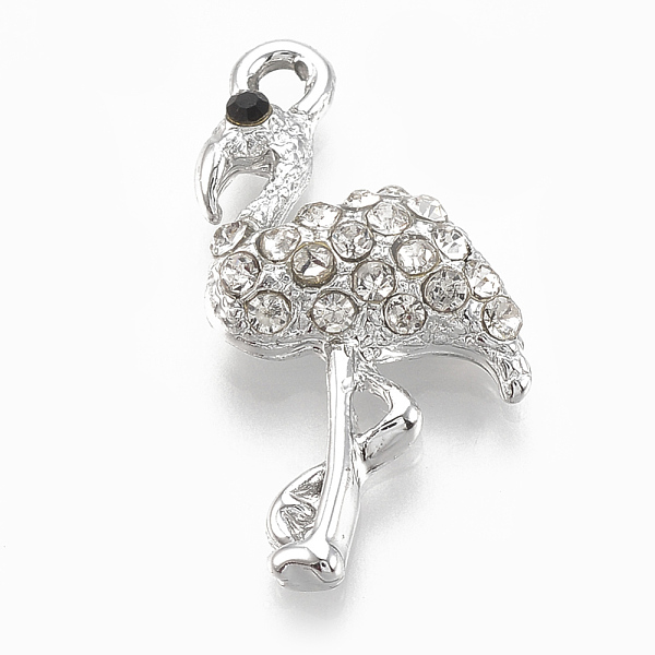 PandaHall Alloy Pendants, with Rhinestone, Flamingo, Silver, Crystal, 25x14x4mm, Hole: 1.5mm Alloy+Rhinestone Bird Clear
PandaHall Alloy Pendants, with Rhinestone, Flamingo, Silver, Crystal, 25x14x4mm, Hole: 1.5mm Alloy+Rhinestone Bird Clear