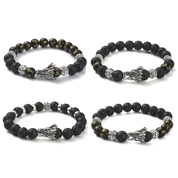 PandaHall 4Pcs 4 Style Om Mani Padme Hum Mala Bead Bracelets Set, Natural Lava Rock & Obsidian & Alloy Dragon Beaded Stretch Bracelets for..., Multicolor
PandaHall 4Pcs 4 Style Om Mani Padme Hum Mala Bead Bracelets Set, Natural Lava Rock & Obsidian & Alloy Dragon Beaded Stretch Bracelets for..., Multicolor