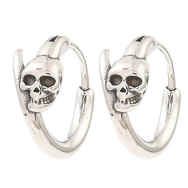 PandaHall Skull Theme 316 Surgical Stainless Steel Hoop Earrings for Women Men, Antique Silver, 14.5x16x7mm 316 Surgical Stainless Steel...
PandaHall Skull Theme 316 Surgical Stainless Steel Hoop Earrings for Women Men, Antique Silver, 14.5x16x7mm 316 Surgical Stainless Steel...