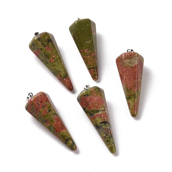 PandaHall Natural Unakite Pendants, with Platinum Plated Brass Findings, Faceted, Cone, 35~36x13~14x12~12.5mm, Hole: 2.7x6.5mm Unakite Cone
PandaHall Natural Unakite Pendants, with Platinum Plated Brass Findings, Faceted, Cone, 35~36x13~14x12~12.5mm, Hole: 2.7x6.5mm Unakite Cone