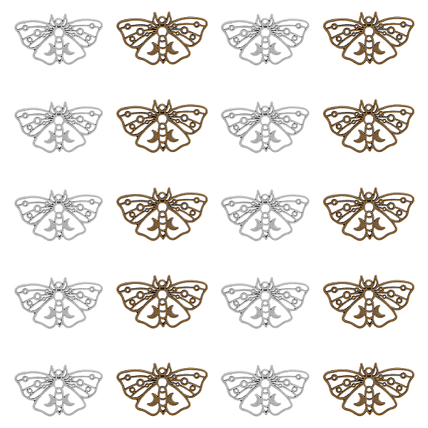 PandaHall DICOSMETIC 80Pcs 2 Colors Tibetan Style Retro Alloy Pendants, Hollow, Moth, Antique Bronze & Antique Silver, 21.5x36.5x1.1mm, Hole...
PandaHall DICOSMETIC 80Pcs 2 Colors Tibetan Style Retro Alloy Pendants, Hollow, Moth, Antique Bronze & Antique Silver, 21.5x36.5x1.1mm, Hole...