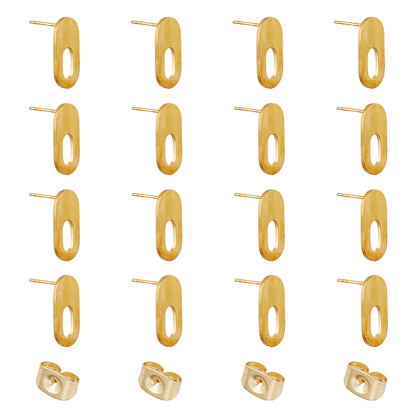 PandaHall DICOSMETIC 10Pairs 304 Stainless Steel Stud Earring Findings, with Hole, Oval, Golden, 19x9mm, Hole: 8x4mm, Pin: 0.7mm 304...
PandaHall DICOSMETIC 10Pairs 304 Stainless Steel Stud Earring Findings, with Hole, Oval, Golden, 19x9mm, Hole: 8x4mm, Pin: 0.7mm 304...