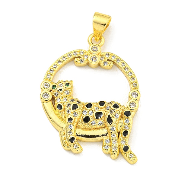 PandaHall Brass Micro Pave Cubic Zirconia Pendants, Enamel Leopard with Ring Charms, Real 18K Gold Plated, 28.5x20.5x4mm, Hole: 4x3mm..., Clear
PandaHall Brass Micro Pave Cubic Zirconia Pendants, Enamel Leopard with Ring Charms, Real 18K Gold Plated, 28.5x20.5x4mm, Hole: 4x3mm..., Clear